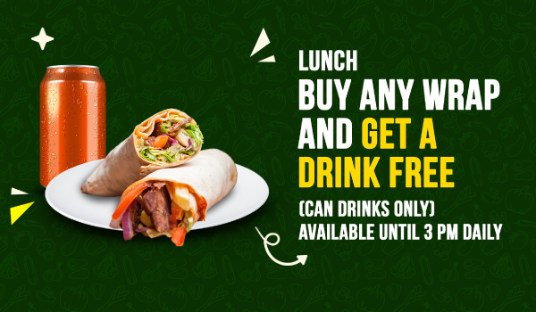 Free drink on wrap order