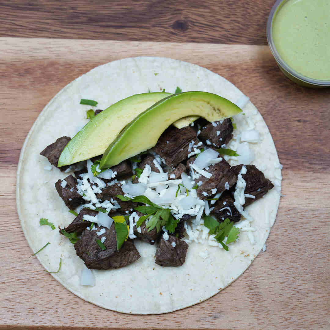 Grilled Mojo Marinated Churrasco Skirt Steak Taco